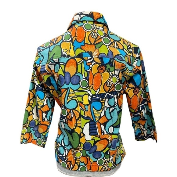 Mirror Image Wearable Art Fitted Button Front Colorful Abstract Jacket - Large - Picture 3 of 12